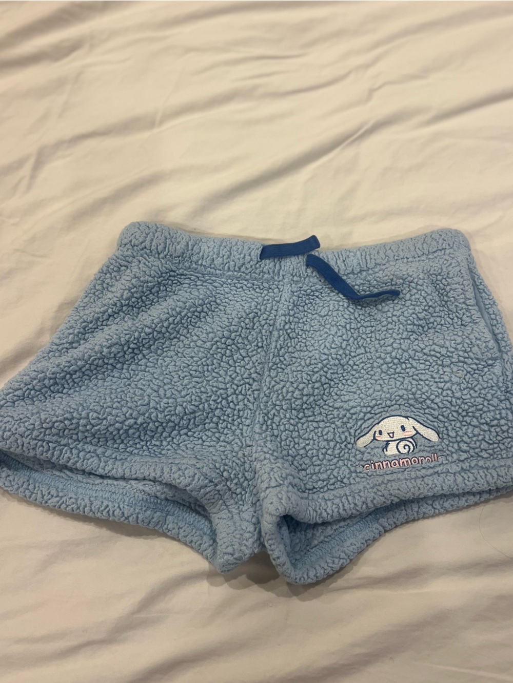 Light Blue Sherpa Shorts